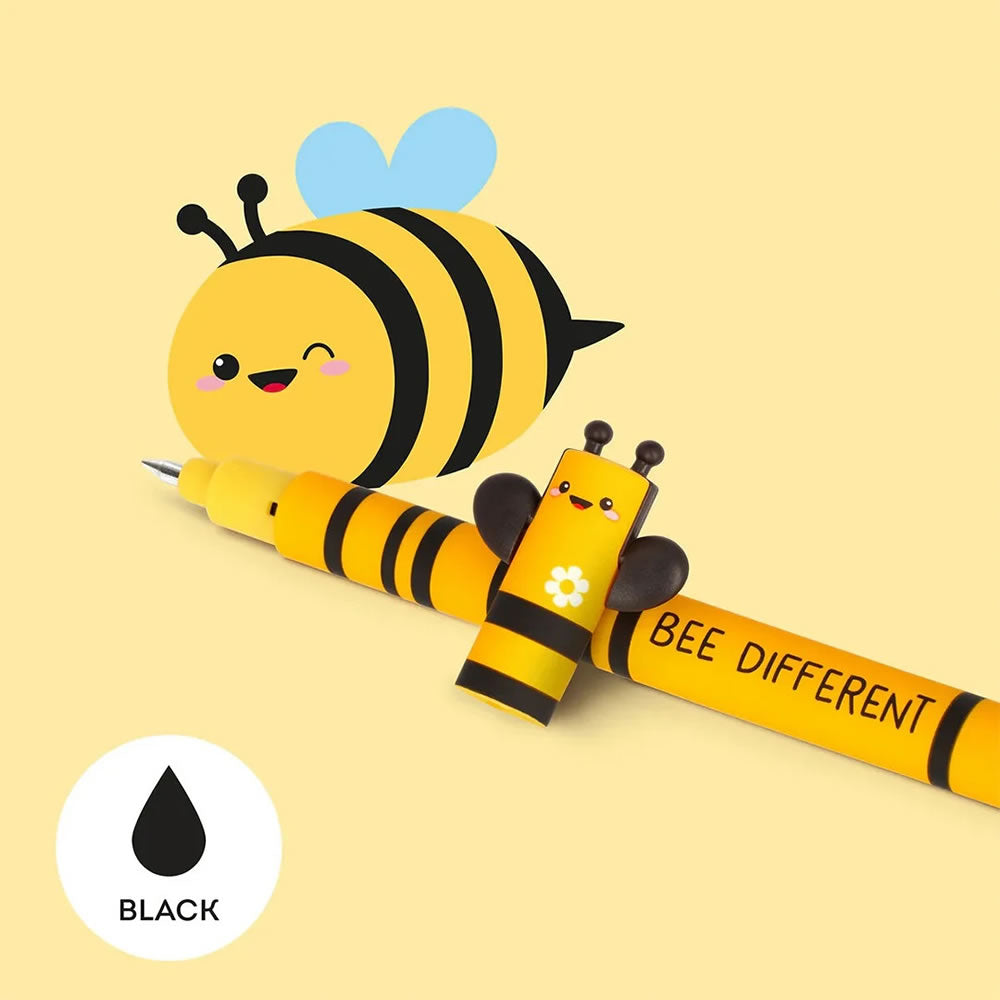 Legami Black Erasable Gel Pen - Bee