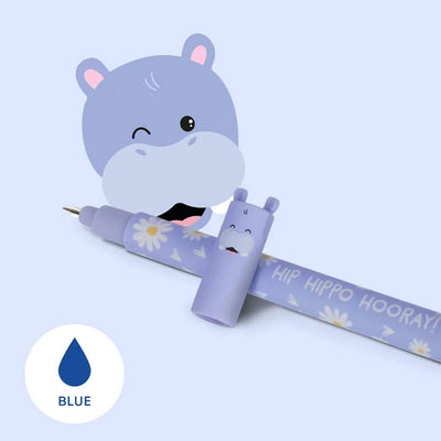 Legami Blue Erasable Gel Pen - Hippo