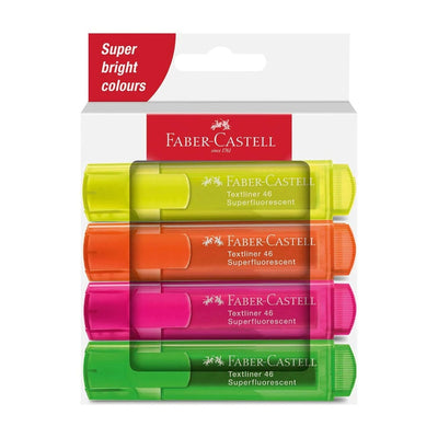 Faber-Castell Textliner 46 Superflourescent Highlighter - Pack of 4