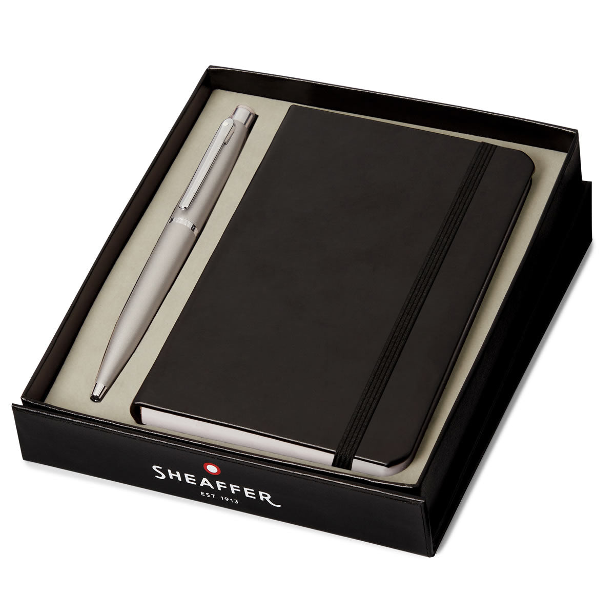 Sheaffer VFM Ballpoint Pen and A6 Notebook Set - Strobe Silver ...
