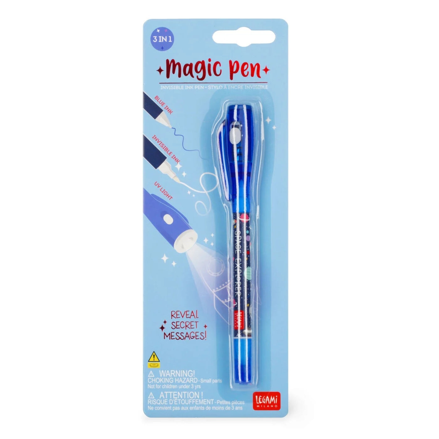 Magic Pem Legami Invisible Ink 3-in-1 Magic Pen - Space with UV Light