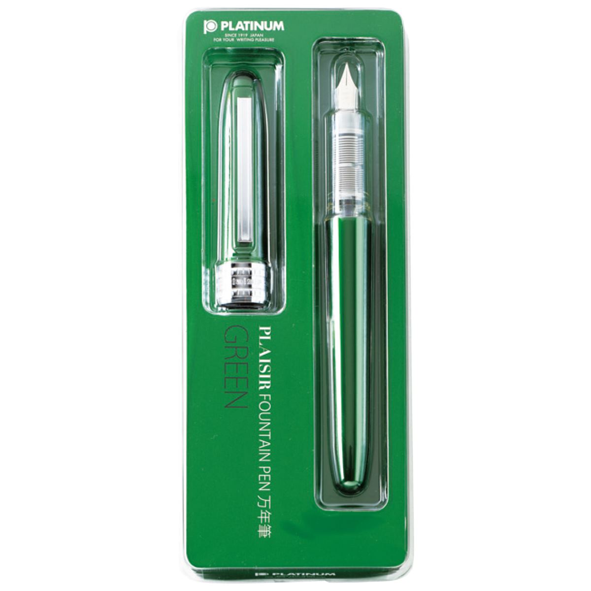 Platinum Plaisir Fountain Pen - Green - Fine Nib