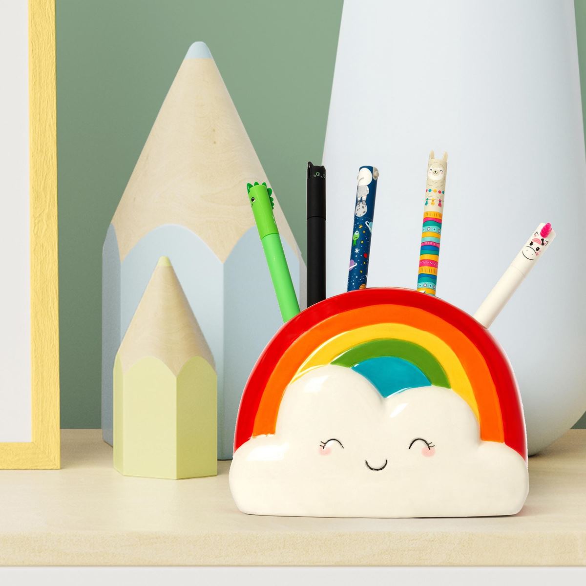 Legami Desk Friends Ceramic Pen Holder - Rainbow