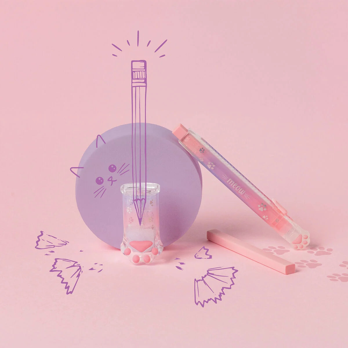 Legami Pencil Sharpener with Container - Meow