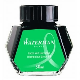 Waterman Bottled Ink For Fountain Pens - Black, Turquoise, Red & Green