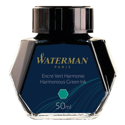 Waterman Bottled Ink For Fountain Pens - Black, Turquoise, Red & Green