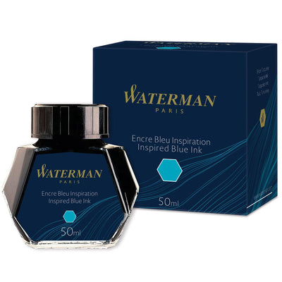 Waterman Bottled Ink For Fountain Pens - Black, Turquoise, Red & Green