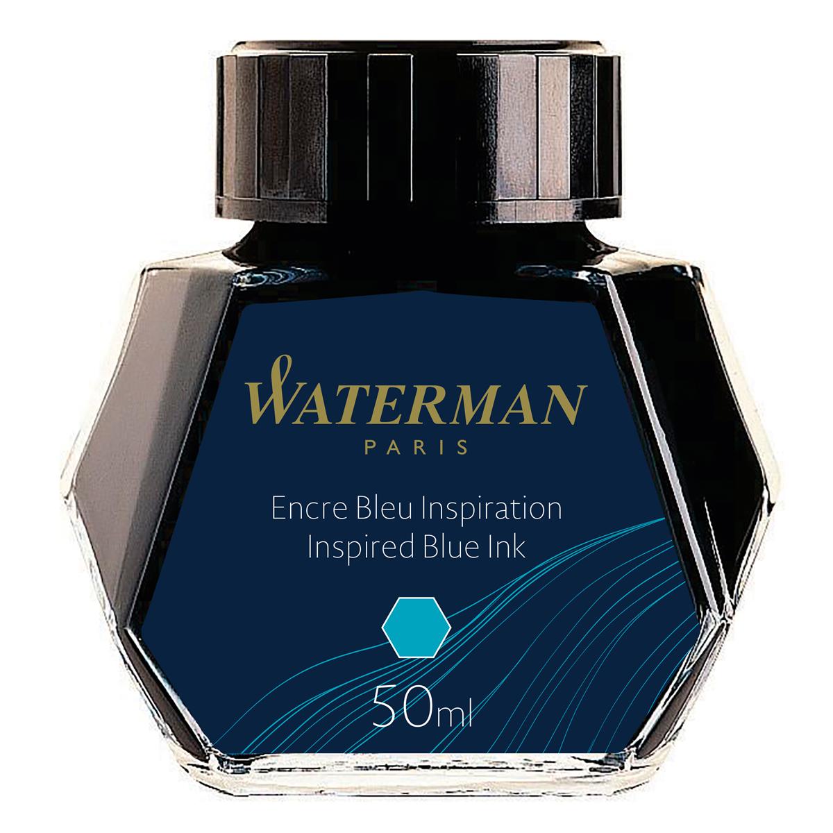 Waterman Bottled Ink For Fountain Pens - Black, Turquoise, Red & Green