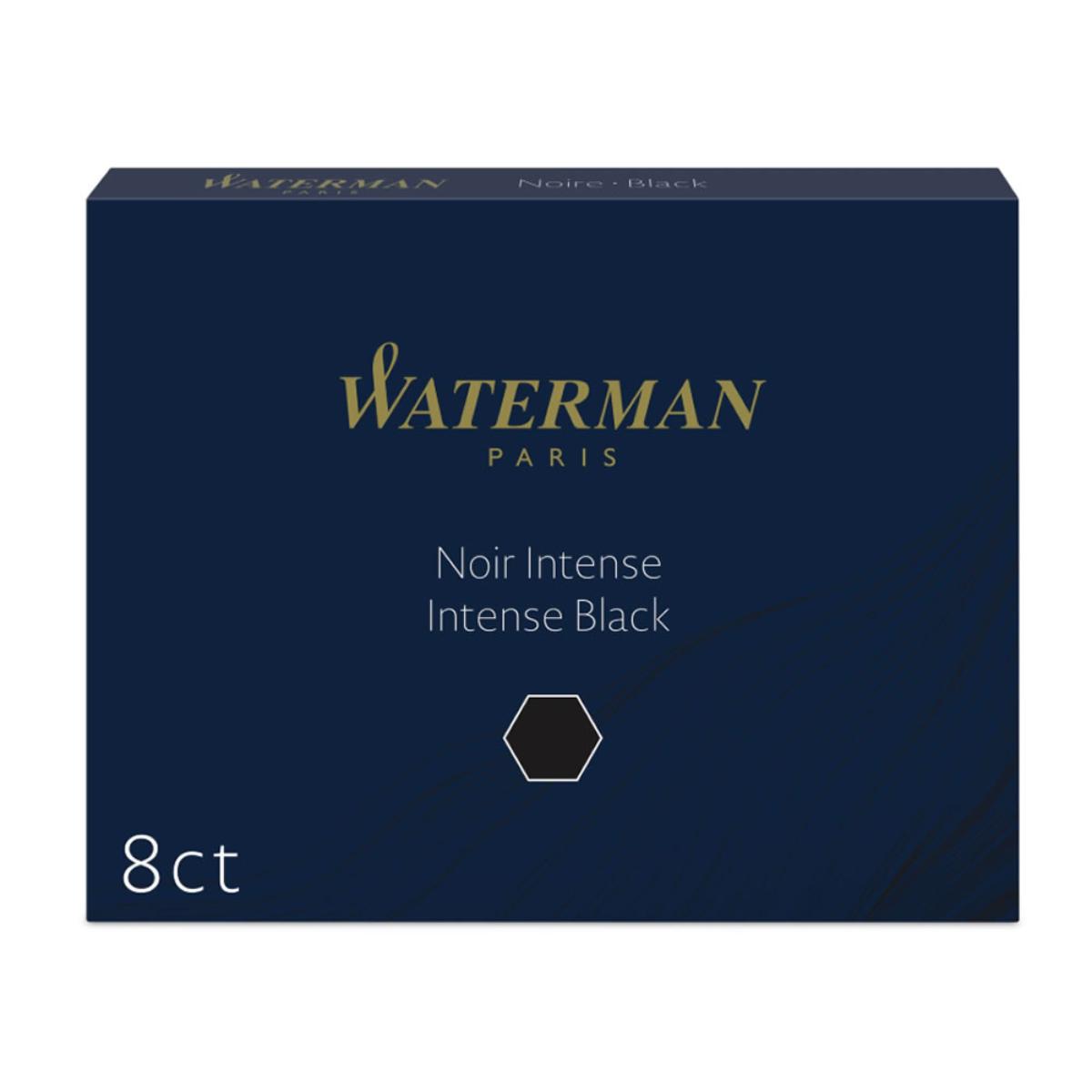 Pack of 8 Large Waterman Fountain Pen Cartridges - Black