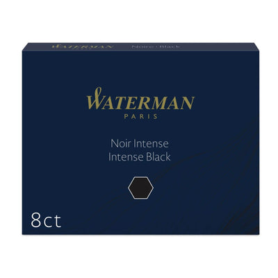 Pack of 8 Large Waterman Fountain Pen Cartridges - Black