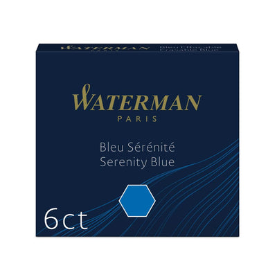 Pack of 6 Short International Waterman Fountain Pen Cartridges - Florida Blue
