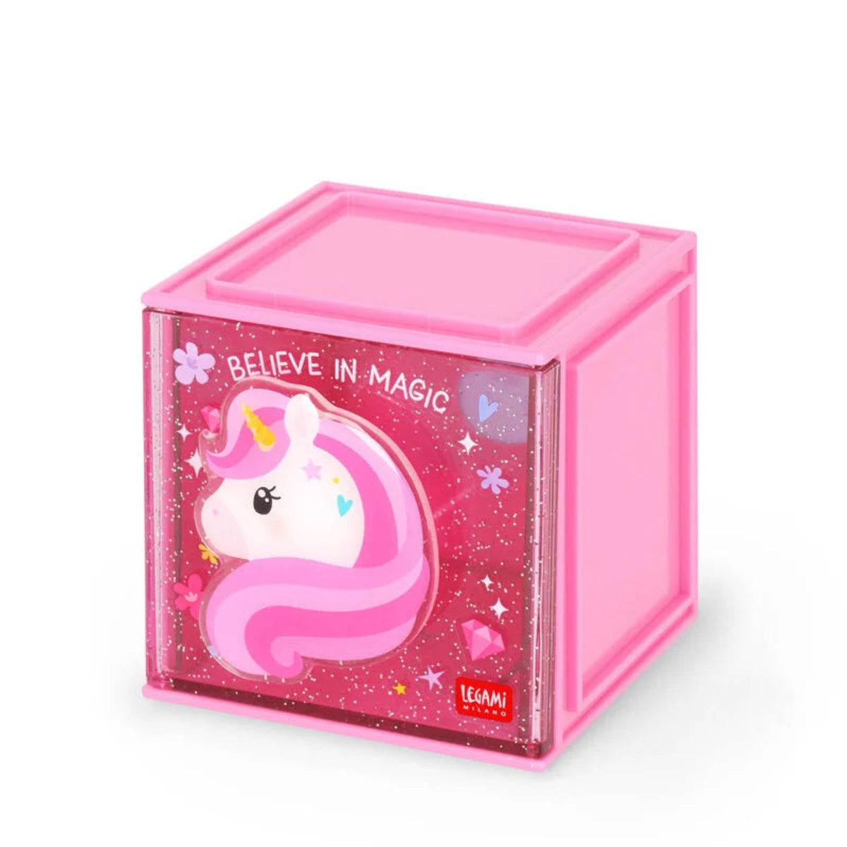Legami Stackable Desk Storage Box - Cutie Cube - Unicorn