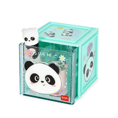 Legami Stackable Desk Storage Box - Cutie Cube - Panda