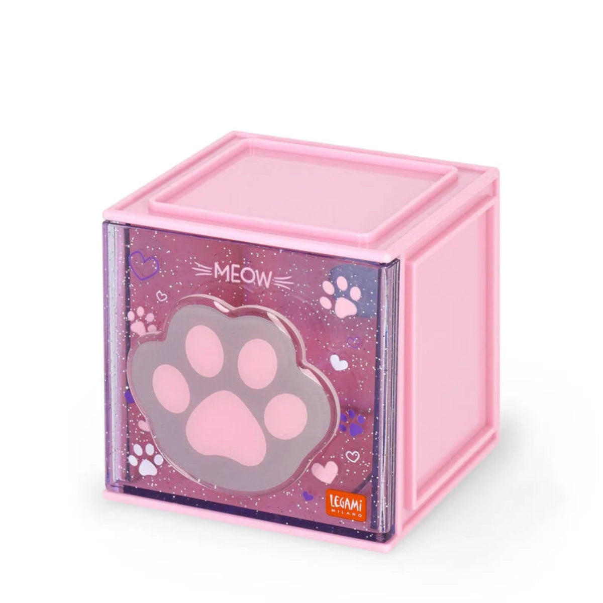 Legami Stackable Desk Storage Box - Cutie Cube - Kitty