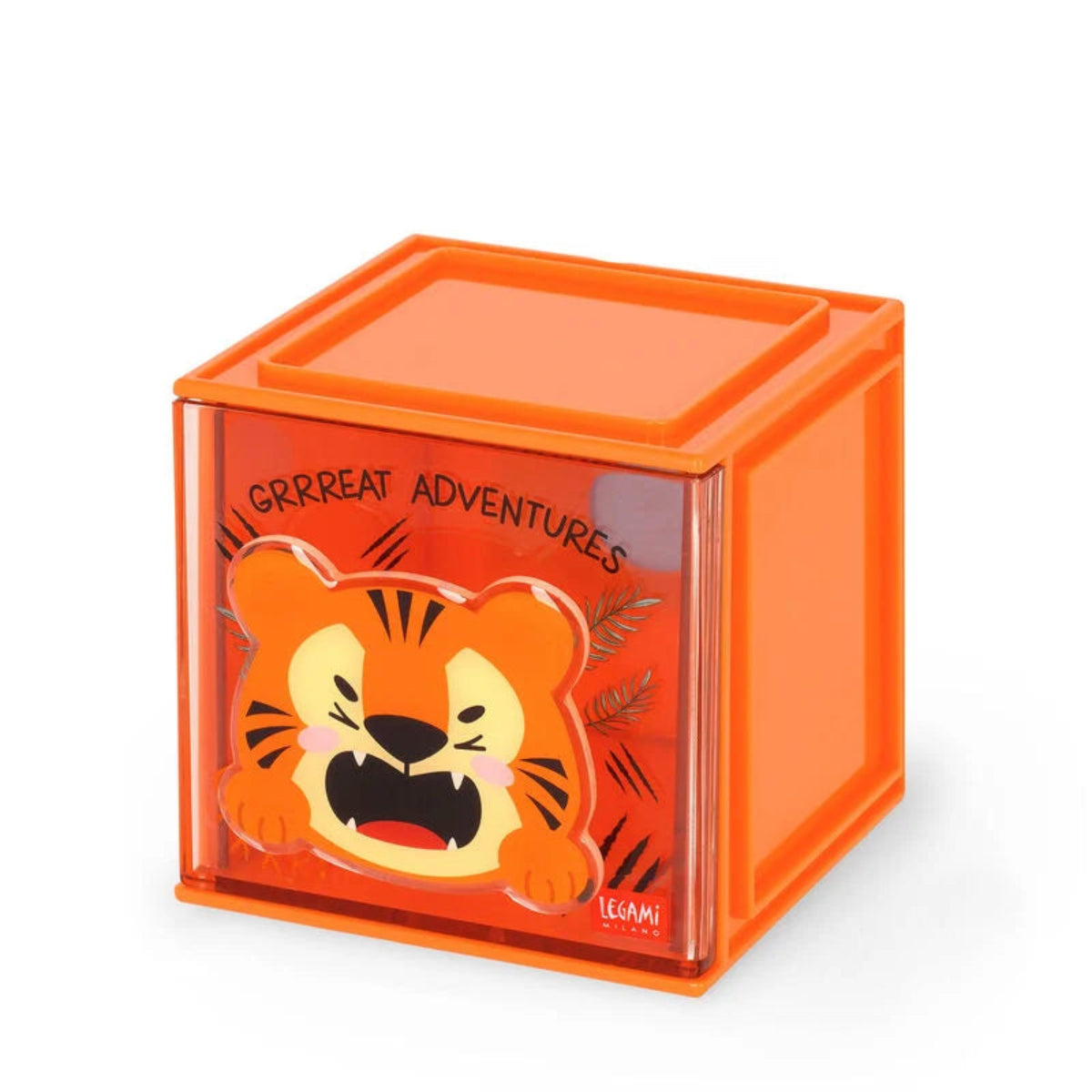 Legami Stackable Desk Storage Box - Cutie Cube - Tiger