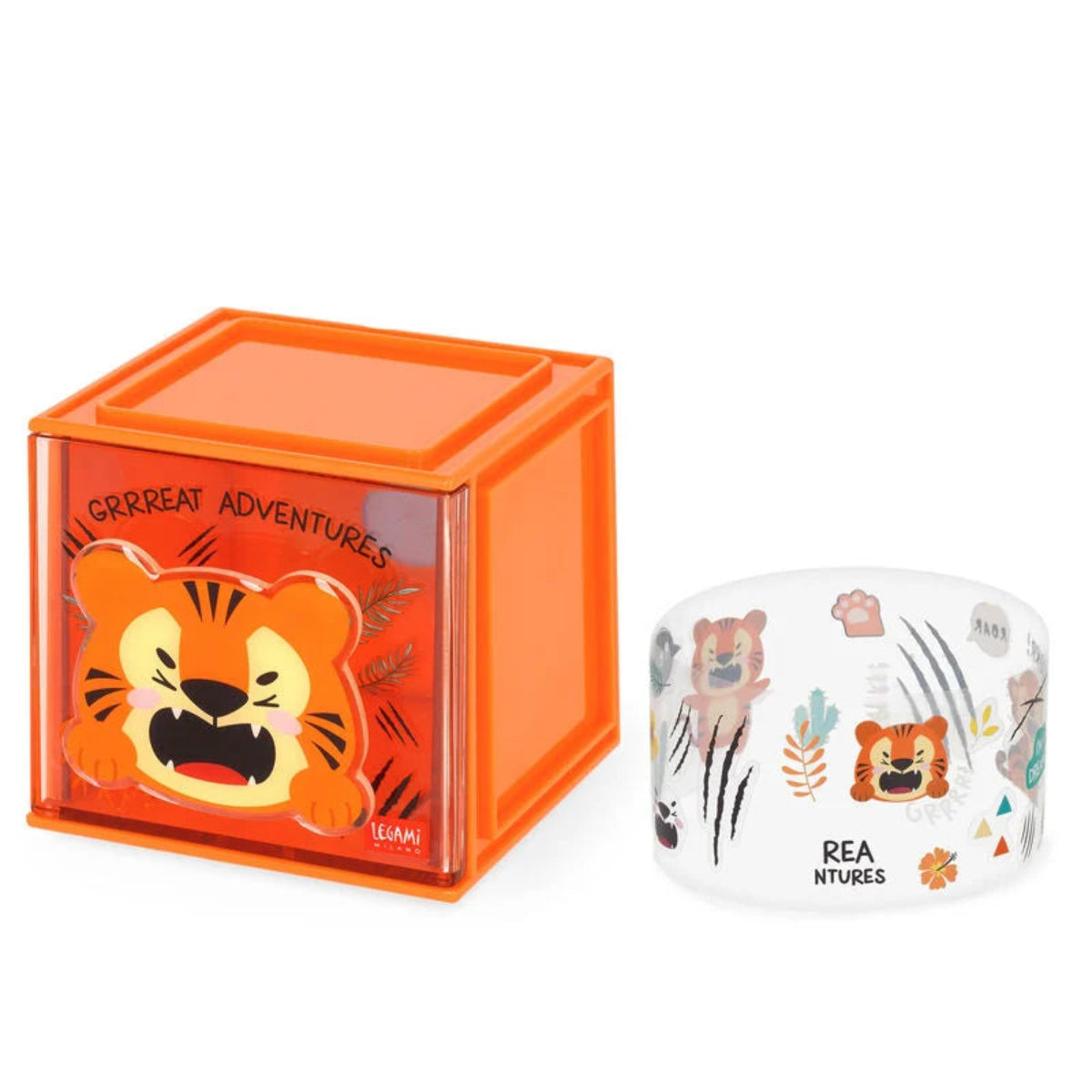 Legami Stackable Desk Storage Box - Cutie Cube - Tiger