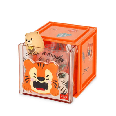Legami Stackable Desk Storage Box - Cutie Cube - Tiger