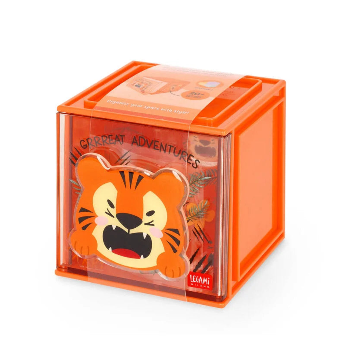 Legami Stackable Desk Storage Box - Cutie Cube - Tiger