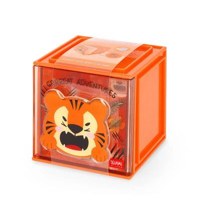 Legami Stackable Desk Storage Box - Cutie Cube - Tiger
