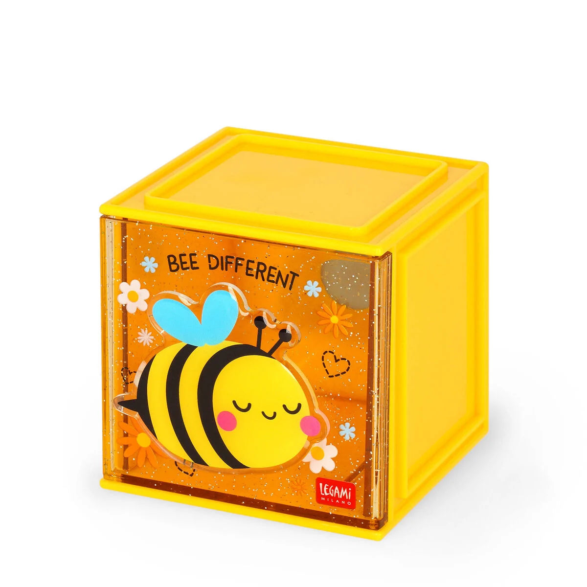 Legami Stackable Desk Storage Box - Cutie Cube - Bee