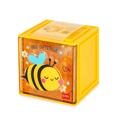 Legami Stackable Desk Storage Box - Cutie Cube - Bee