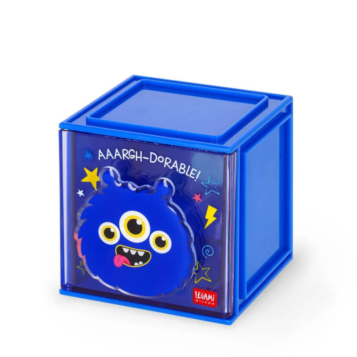 Legami Stackable Desk Storage Box - Cutie Cube - Monster