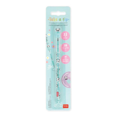 Legami Stackable Pencil with Eraser - Take a Tip - Panda