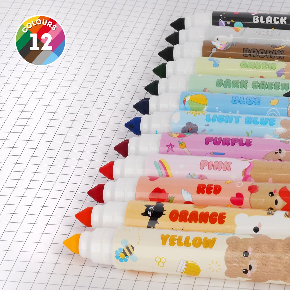 Legami Draw Legami Teddy Friends Markers - Set of 12 | Executive Pens Direct