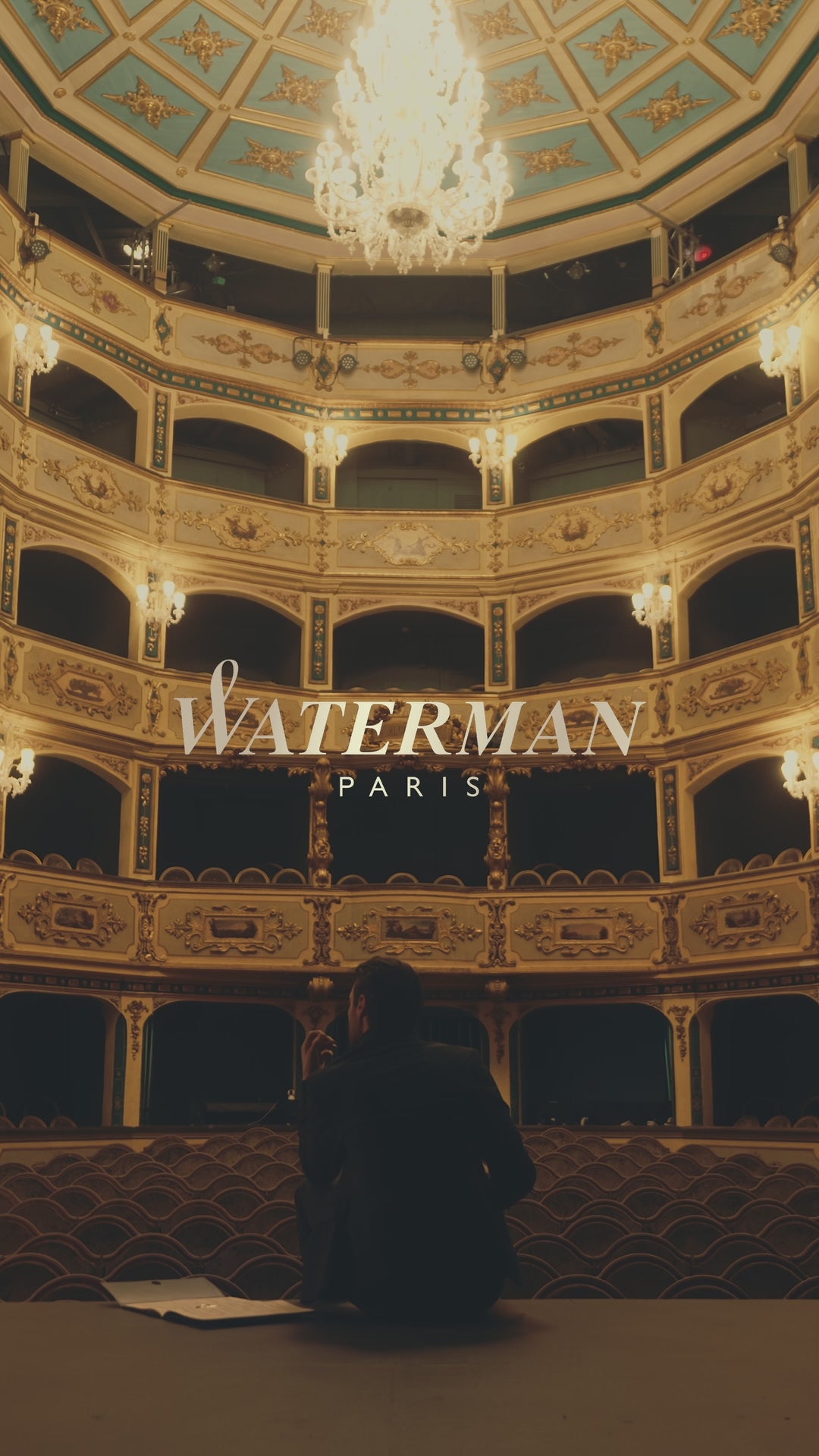 Waterman Expert Deluxe Opera Collection Black Gold Trim Rollerball Pen