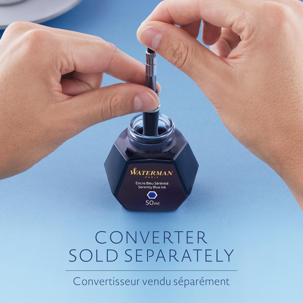 Waterman Bottled Ink For Fountain Pens - Black, Turquoise, Red & Green