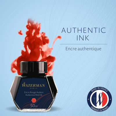 Waterman Bottled Ink For Fountain Pens - Black, Turquoise, Red & Green