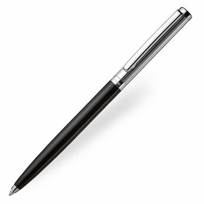 Otto Hutt Design 01 - Pinstripe Black & Sterling Silver Ballpoint Pen
