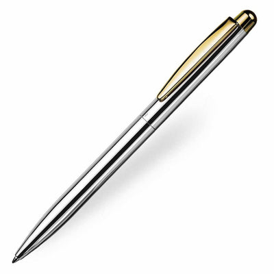 Otto Hutt Design 02 - Smooth Sterling Silver & Gold Trim Ballpoint Pen