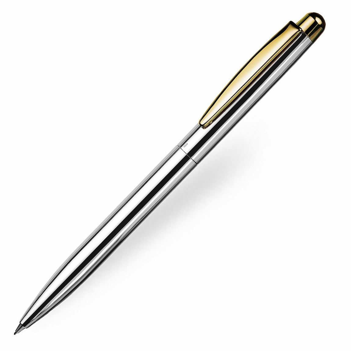 Otto Hutt Design 02 - Smooth Sterling Silver & Gold Trim Mechanical Pencil