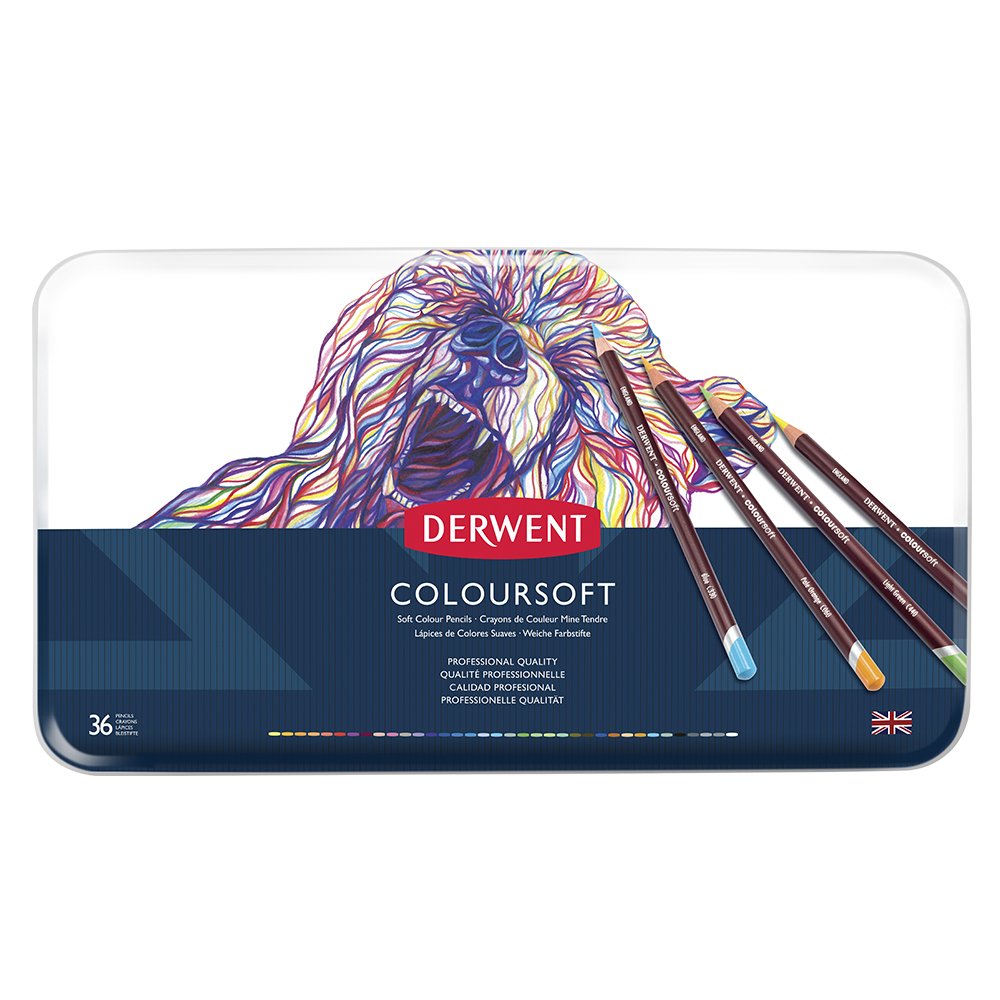 Derwent Coloursoft Colouring Pencils - Tin of 36