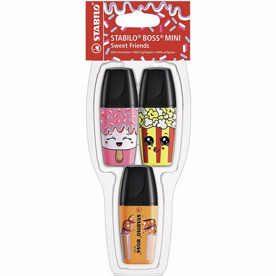 STABILO BOSS MINI Highlighters #2 - Set of 3 Sweet Friends Neon Pens