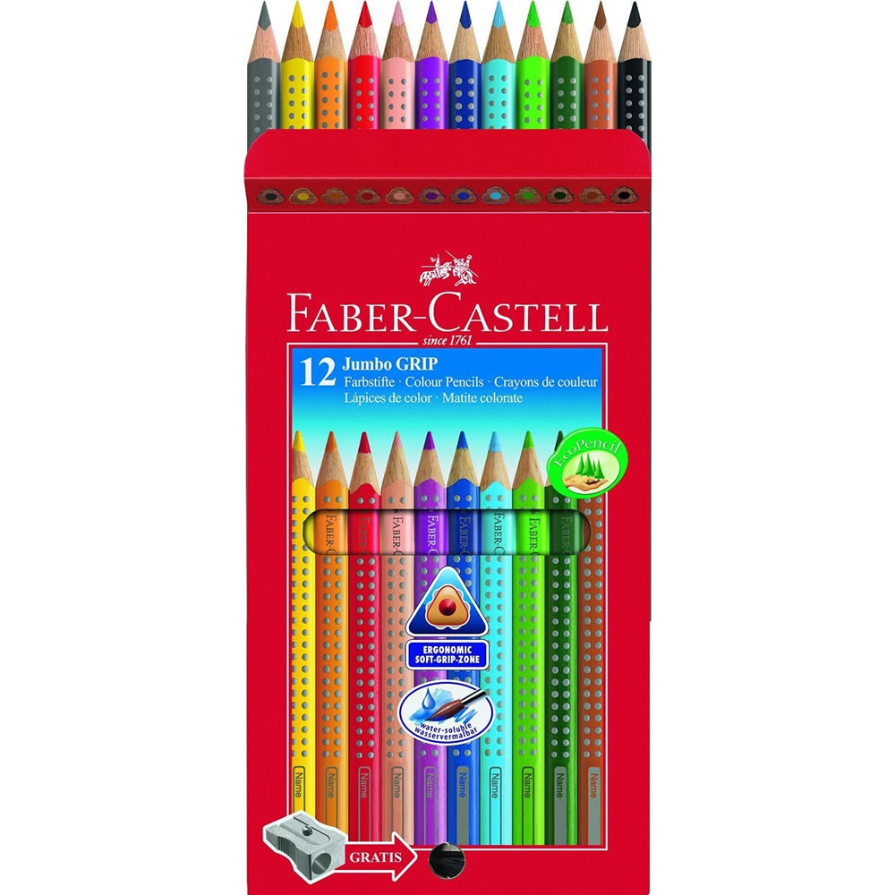 Faber Castell Playing and Learning Jumbo GRIP Colouring Pencils - Pack of 12