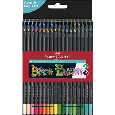 Faber-Castell Black Edition Colouring Pencils - Pack of 36