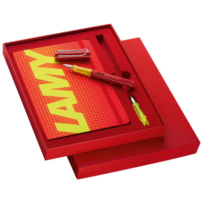 LAMY AL-Star Special Edition Glossy Red Fountain Pen and Notebook Set