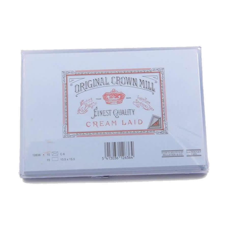 Original Crown Mill Classic Laid Card and Envelope Set - C6 Blue
