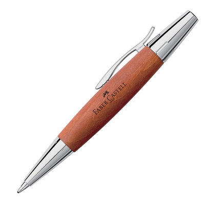 Faber-Castell E-motion Chrome & Wood Twist Ballpoint Pen   - Brown