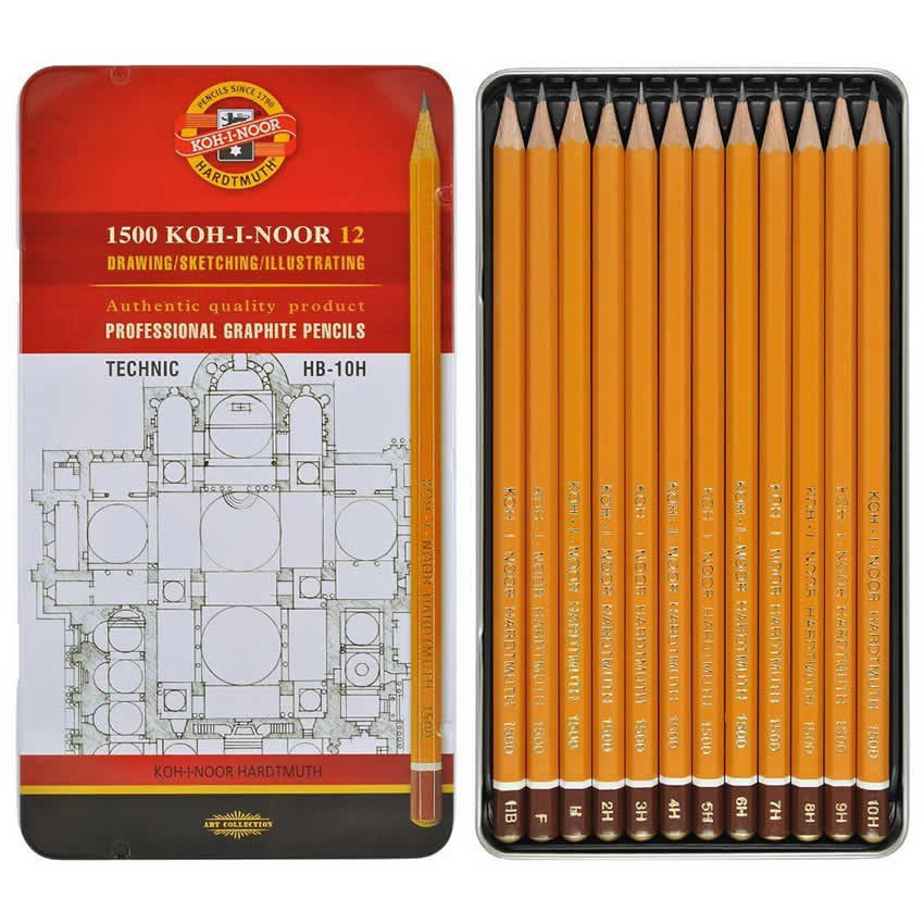 Koh-I-Noor TECHNIC Graphite Pencils 1502 - Pack of 12