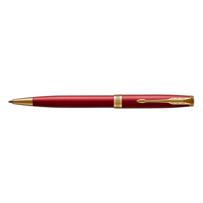 Parker Sonnet Red Lacquer and Gold Trim Fountain & Ballpoint Pen Set