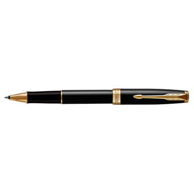 Parker Sonnet Black Lacquer and Gold Trim Rollerball
