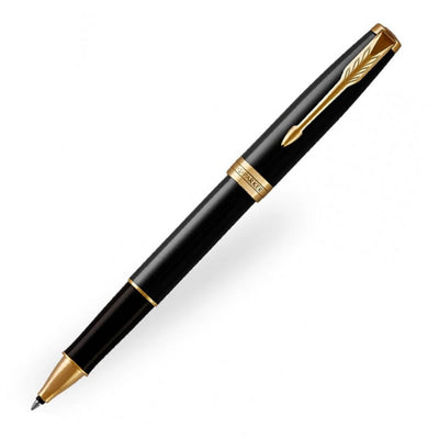 Parker Sonnet Black Lacquer and Gold Trim Rollerball