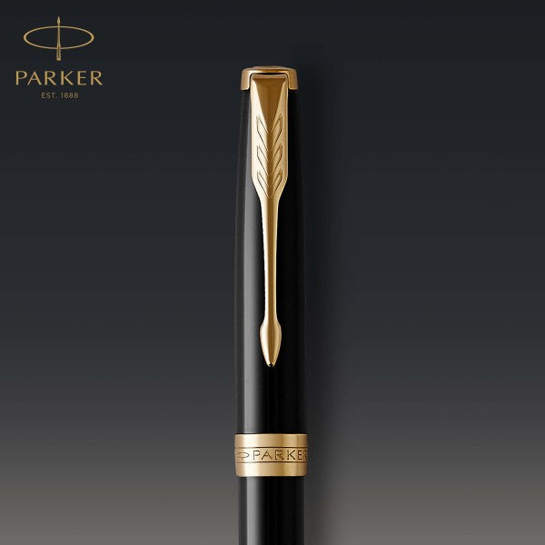 Parker Sonnet Laque Black Gold Trim Fountain & Ballpoint Pen Set