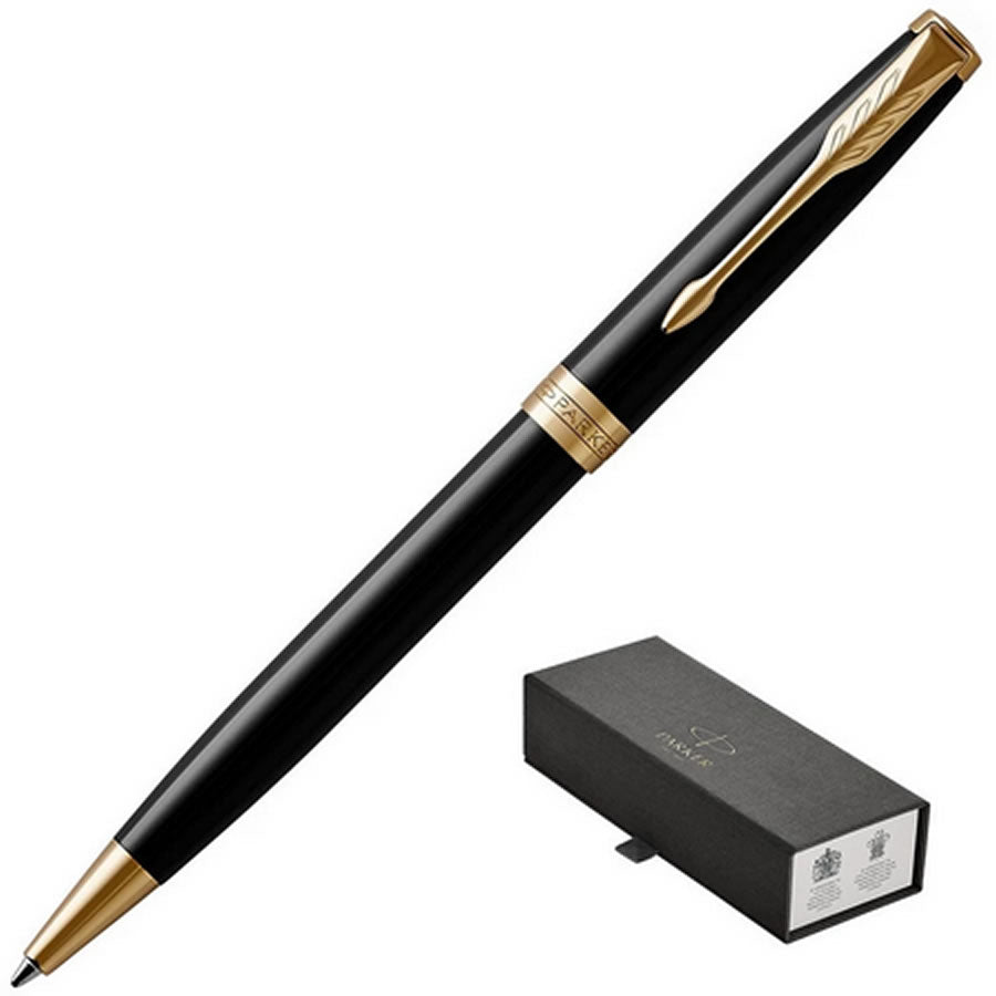 Parker Sonnet Black Lacquer and Gold Trim Ballpoint Pen