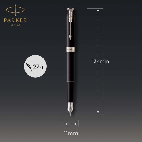 Parker Sonnet Fountain Pen - Laque Black with Chrome Trim