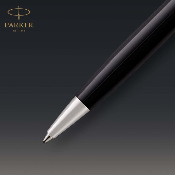 Parker Sonnet Black Lacquer and Chrome Trim Rollerball & Ballpoint Pen Set