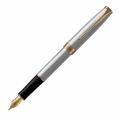 Parker Sonnet Stainless Steel and Gold Trim Fountain Pen
